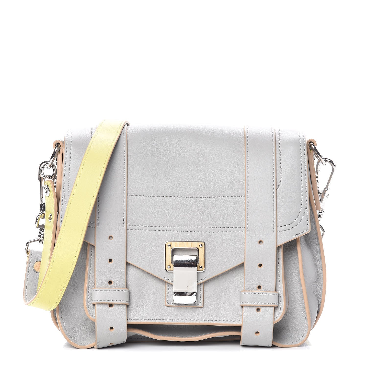 Proenza Schouler Lambskin PS1 Mini Pouch Messenger Gray Banana 1 of 8
