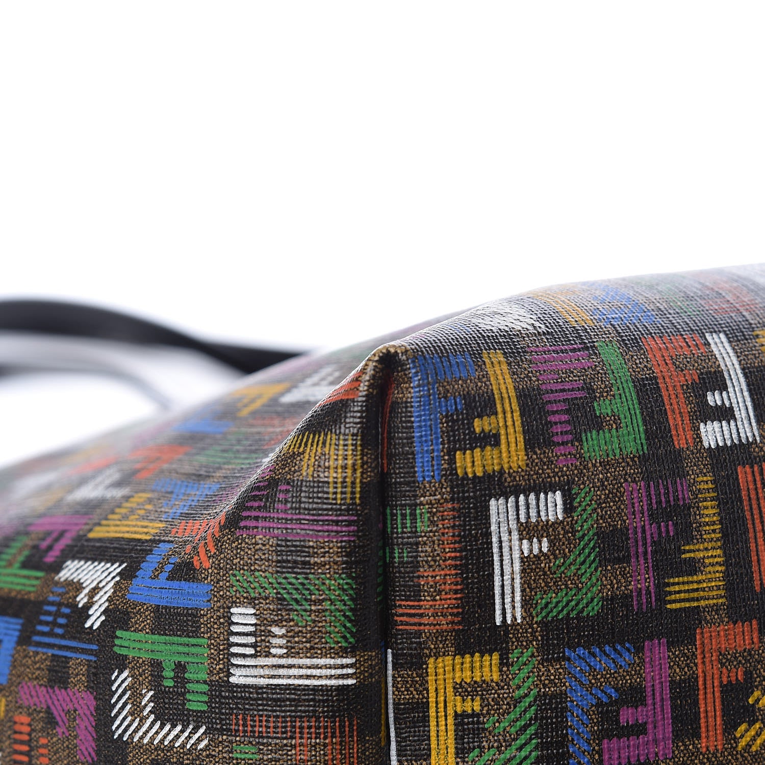 Fendi Zucca Spalmati Patent Zucchino Screen Print Medium Roll Tote Tobacco Multicolor Black 10 of 13