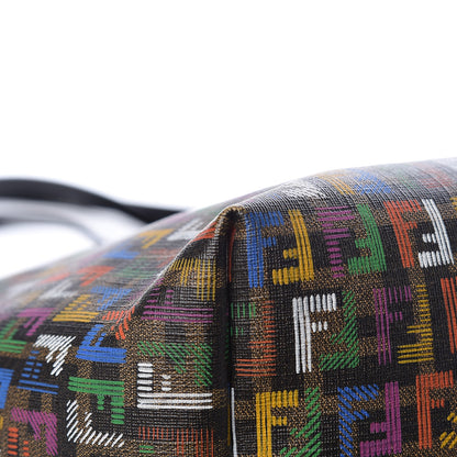 Fendi Zucca Spalmati Patent Zucchino Screen Print Medium Roll Tote Tobacco Multicolor Black 10 of 13