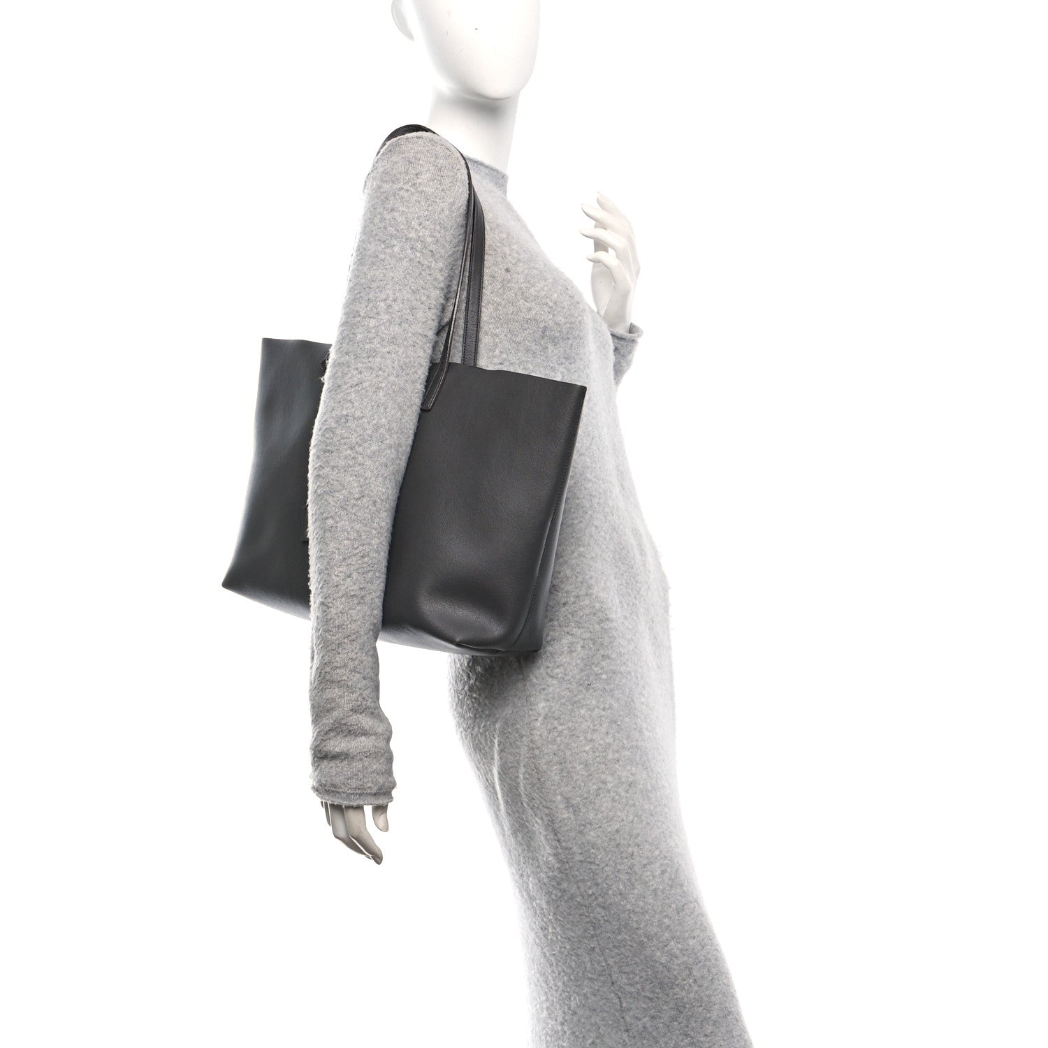Saint Laurent Calfskin Large Shopping Tote Fog 2 of 12