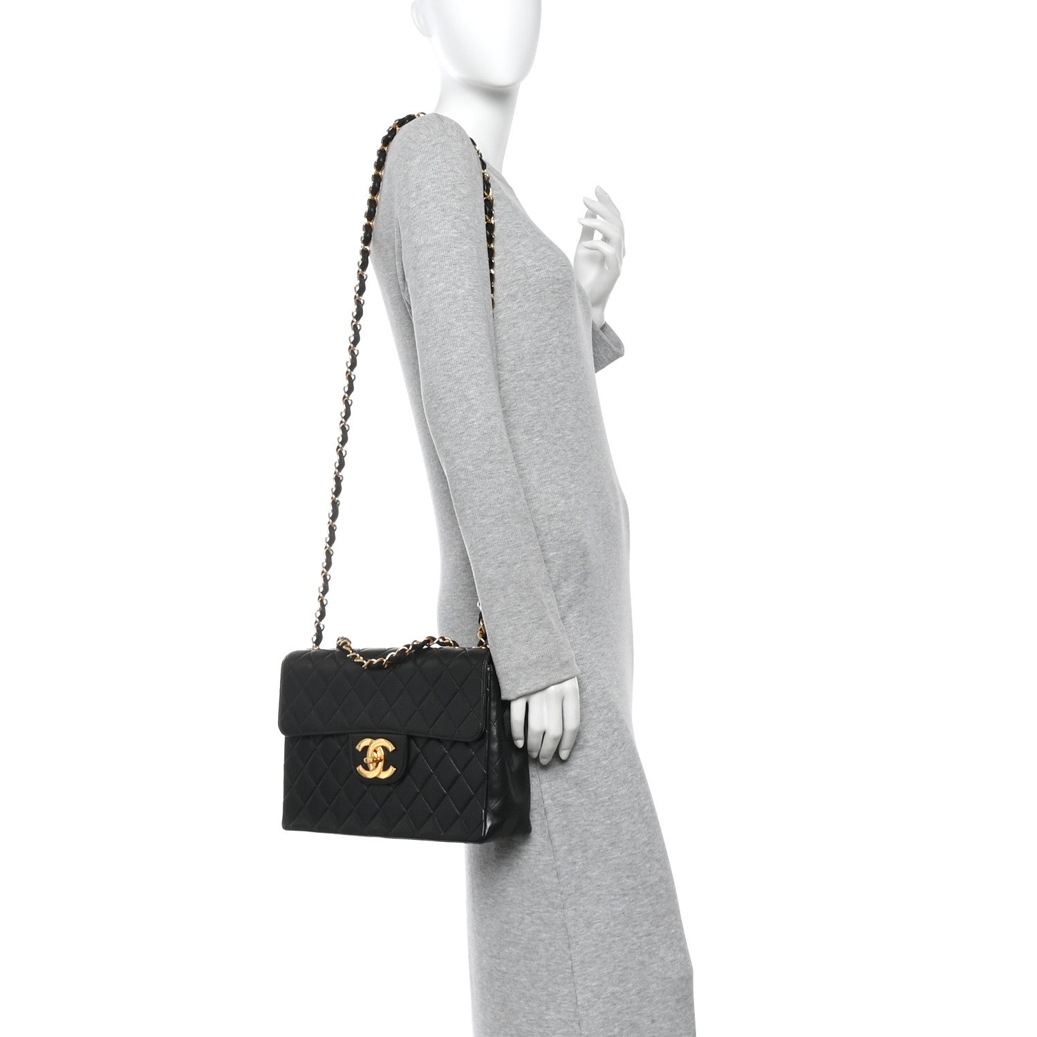 Chanel Lambskin Quilted Jumbo Single Flap Black 1869488 – FASHIONPHILE