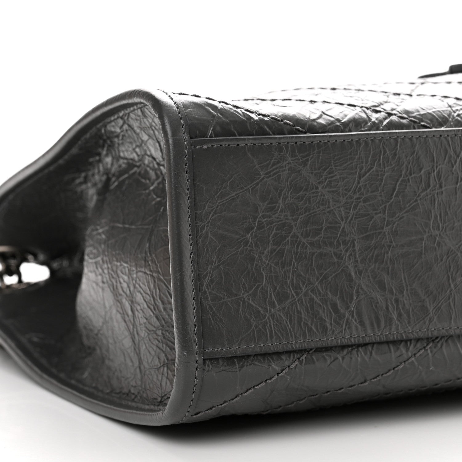 Saint Laurent Crinkled Calfskin Matelasse Monogram Medium Niki Shopper Tote Storm 9 of 10