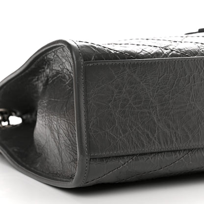 Saint Laurent Crinkled Calfskin Matelasse Monogram Medium Niki Shopper Tote Storm 9 of 10