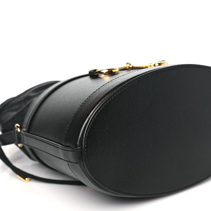 Gucci Azalea Sakai Calfskin Horsebit 1955 Drawstring Bucket Bag Black 8 of 9