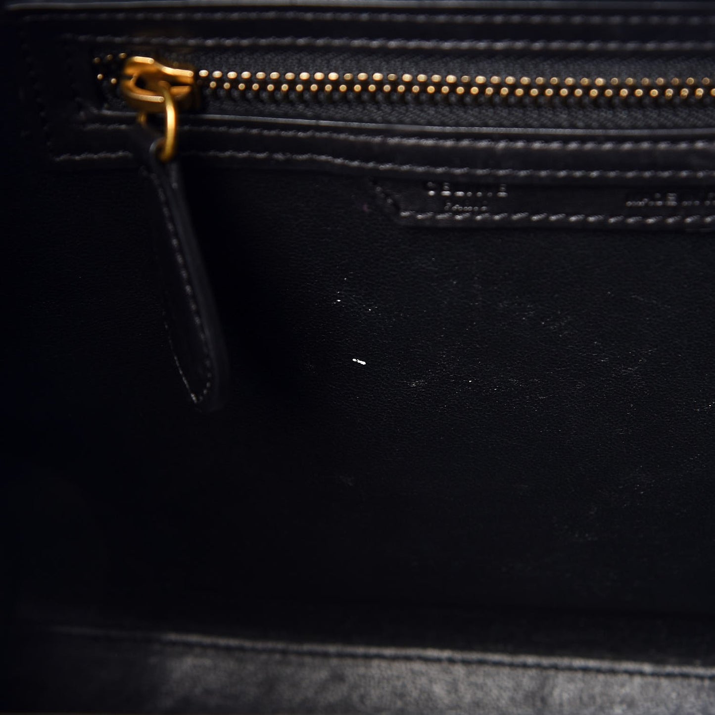 Shrunken Lambskin Micro Bi-Color Luggage Black White