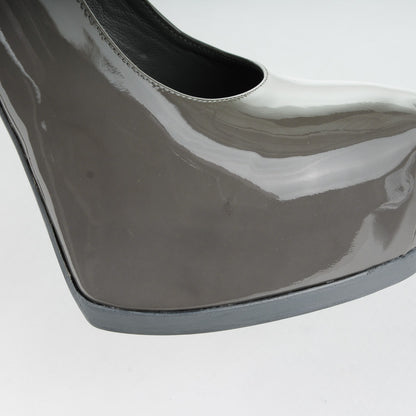Saint Laurent Vitello Vernice Tribtoo Slingback Platform Pumps Flannel 40.5 10 of 10