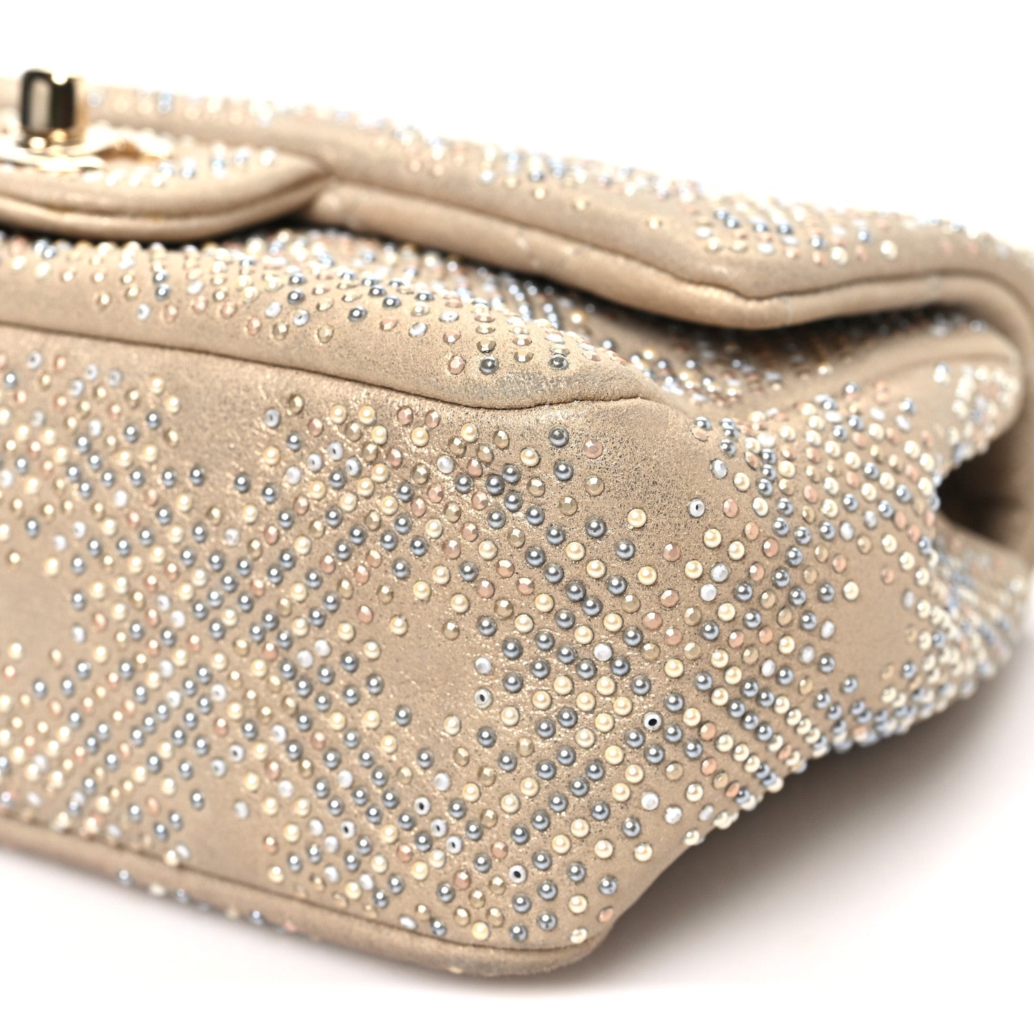 Chanel Iridescent Calfskin Studded Mini Flap Gold 10 of 10
