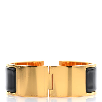 Hermes Enamel Wide Clic Clac H Bracelet PM Black 3 of 5