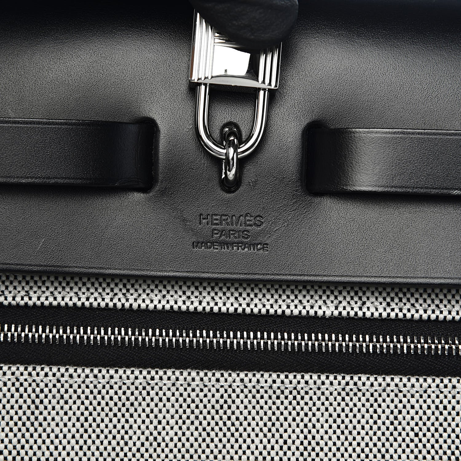 Hermes Toile H Berline Vache Hunter Herbag Zip PM 31 Black Ecru 7 of 14