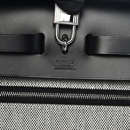 Hermes Toile H Berline Vache Hunter Herbag Zip PM 31 Black Ecru 7 of 14