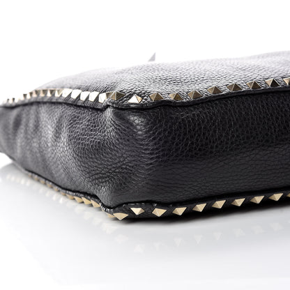 Valentino Garavani Pebbled Calfskin Large Rockstud Flip-Lock Messenger Bag Black 5 of 15
