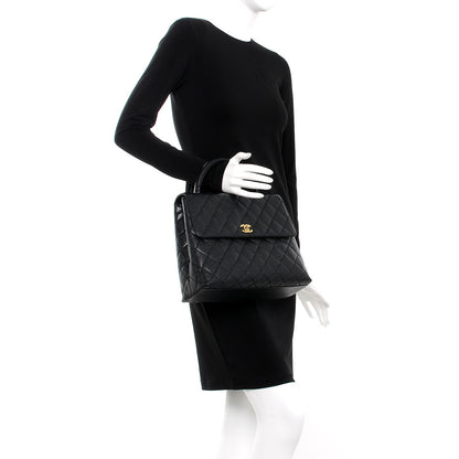 Chanel Caviar Quilted Jumbo Kelly Flap Black 2 of 12
