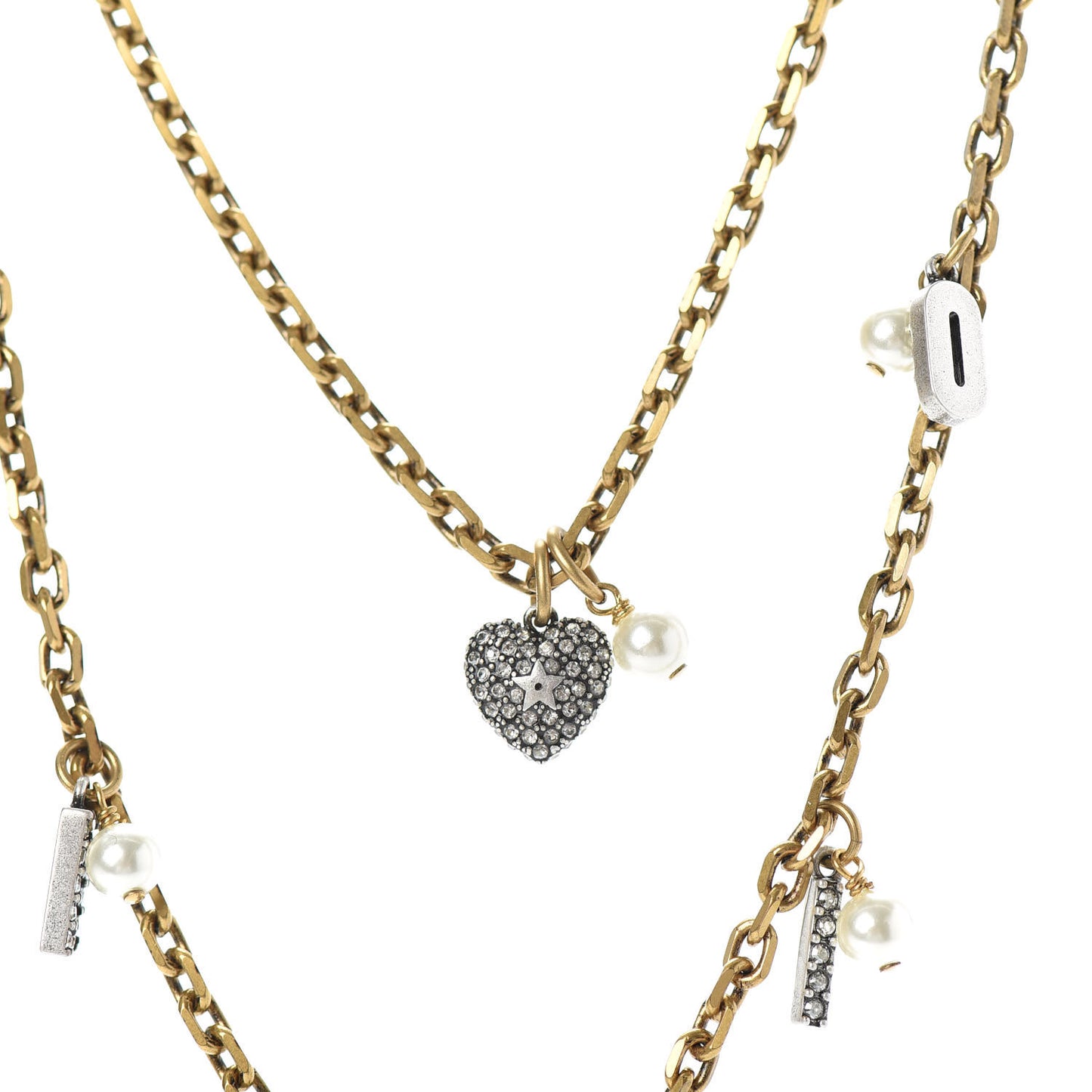 Metal Star J'adior Multi Strand Necklace Aged Gold