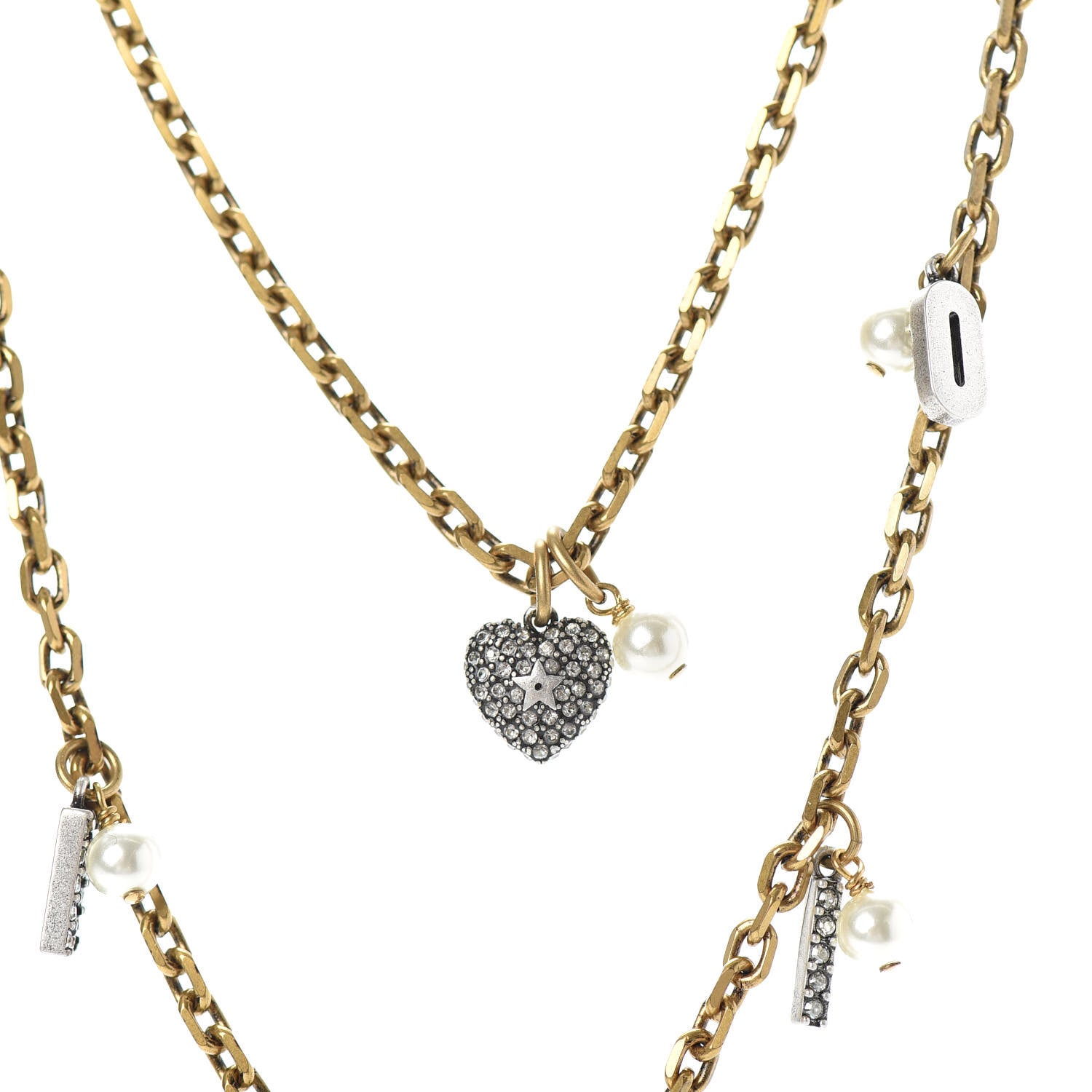 Christian Dior Metal Star J'adior Multi Strand Necklace Aged Gold 4 of 5