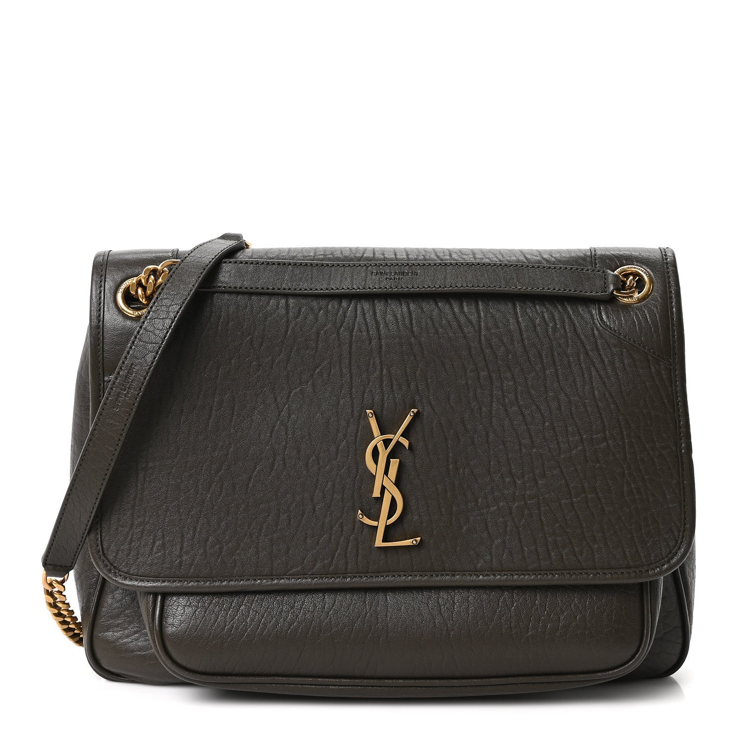 Saint Laurent Grained Lambskin Monogram Large Niki Chain Satchel Light Musk 1 of 10