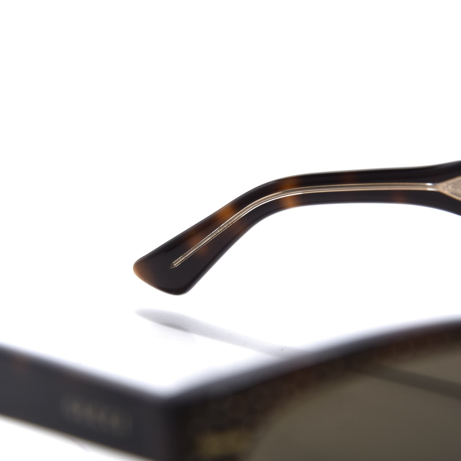 Gucci Rhinestone Acetate Square Sunglasses GG0047S Tortoise 6 of 8