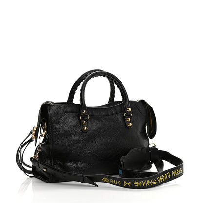 Balenciaga Agneau Classic Gold Hardware S City Graffiti Strap Black 2 of 9