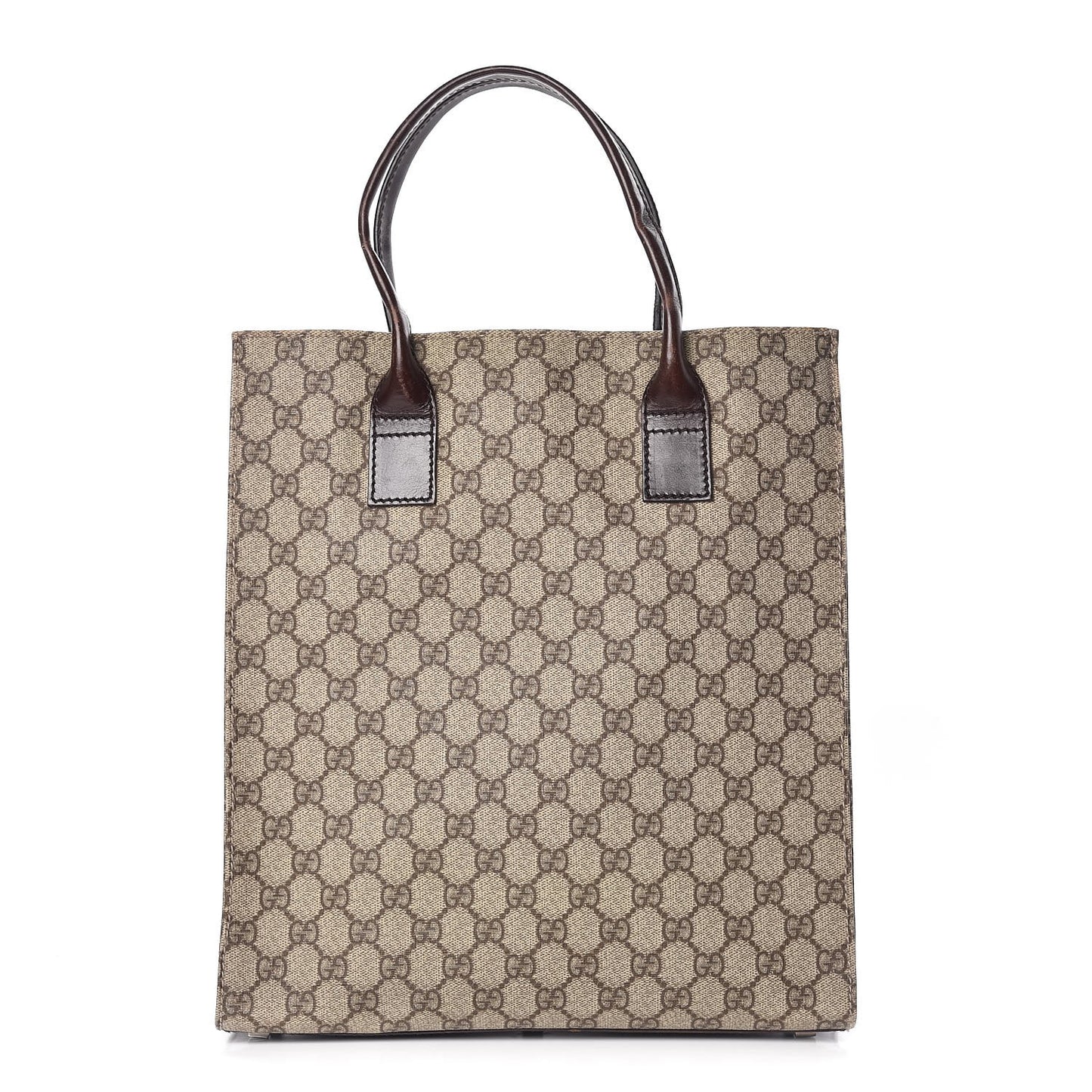 GG Plus Monogram Small Vertical Tote Dark Brown