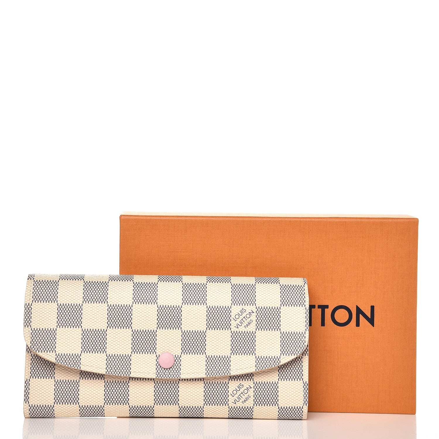 Louis Vuitton Damier Azur Emilie Wallet Rose Ballerine 7 of 7