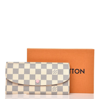 Louis Vuitton Damier Azur Emilie Wallet Rose Ballerine 7 of 7