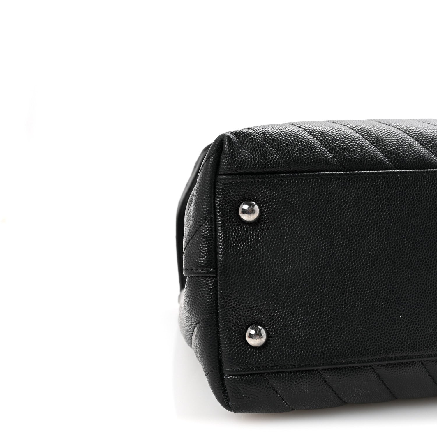 Chanel Caviar Chevron Quilted Medium Coco Handle Flap Black 9 of 10