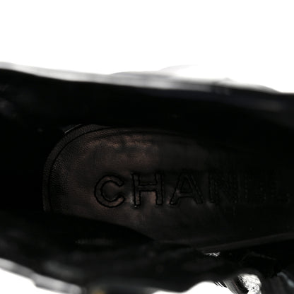 Chanel Sequin Mesh Boots 38.5 Black 8 of 9
