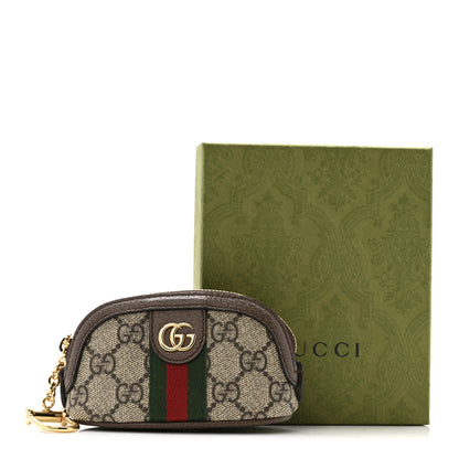 Gucci GG Supreme Monogram Web Ophidia Dome Key Pouch Beige New Acero 9 of 9