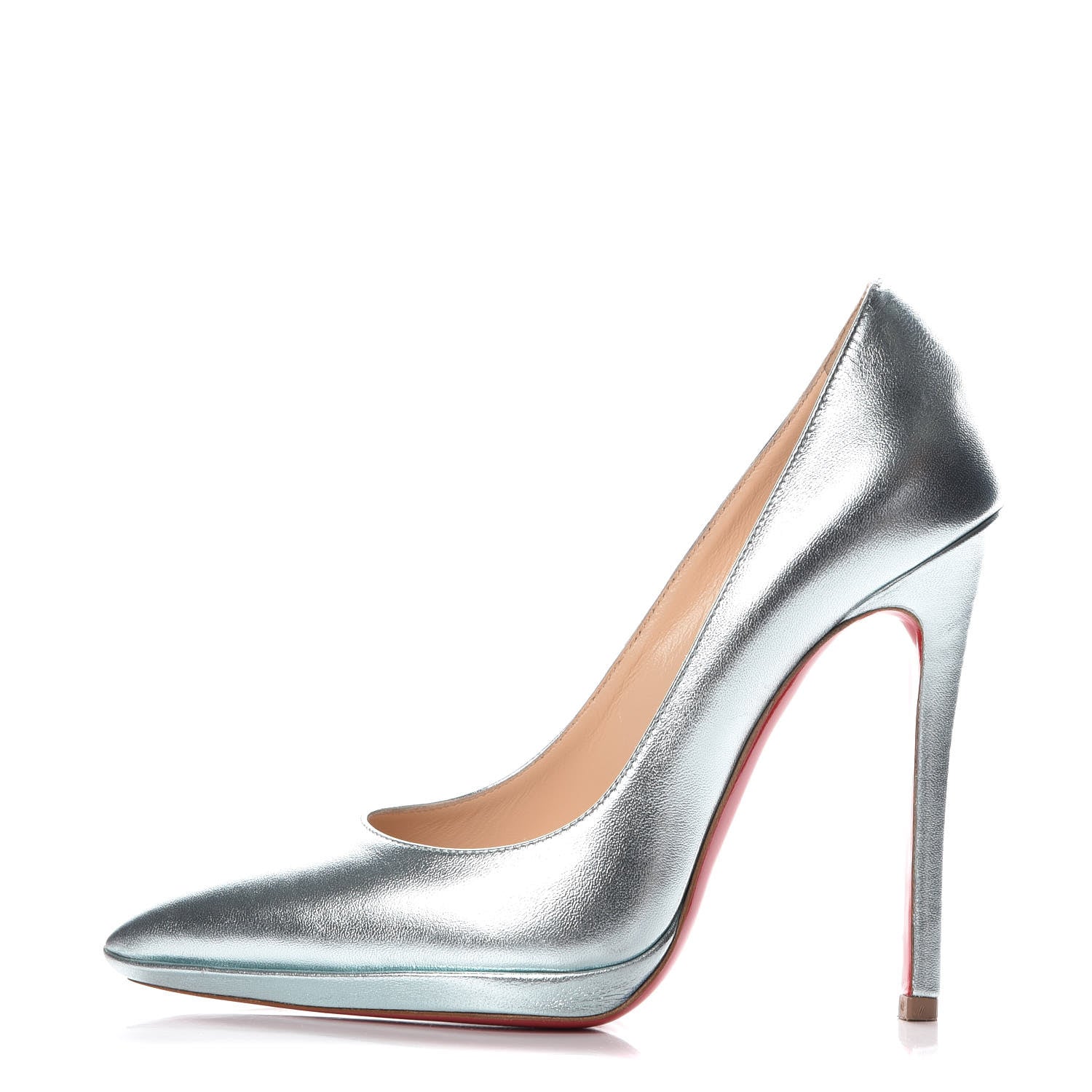 Christian Louboutin Metallic Nappa Pigalle Plato 120 Pumps 38 Silver 1 of 6