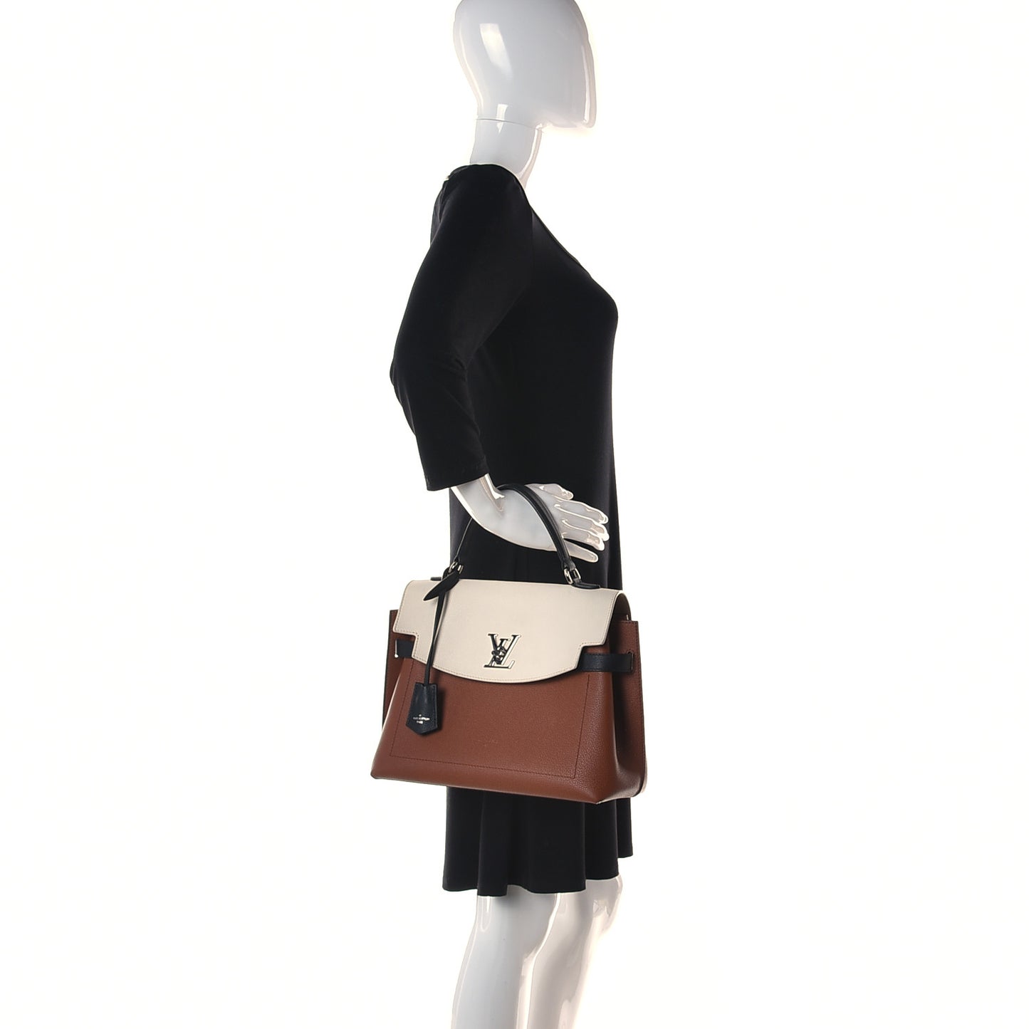 Soft Calfskin Lockme Ever BB Carmel Quartz Black