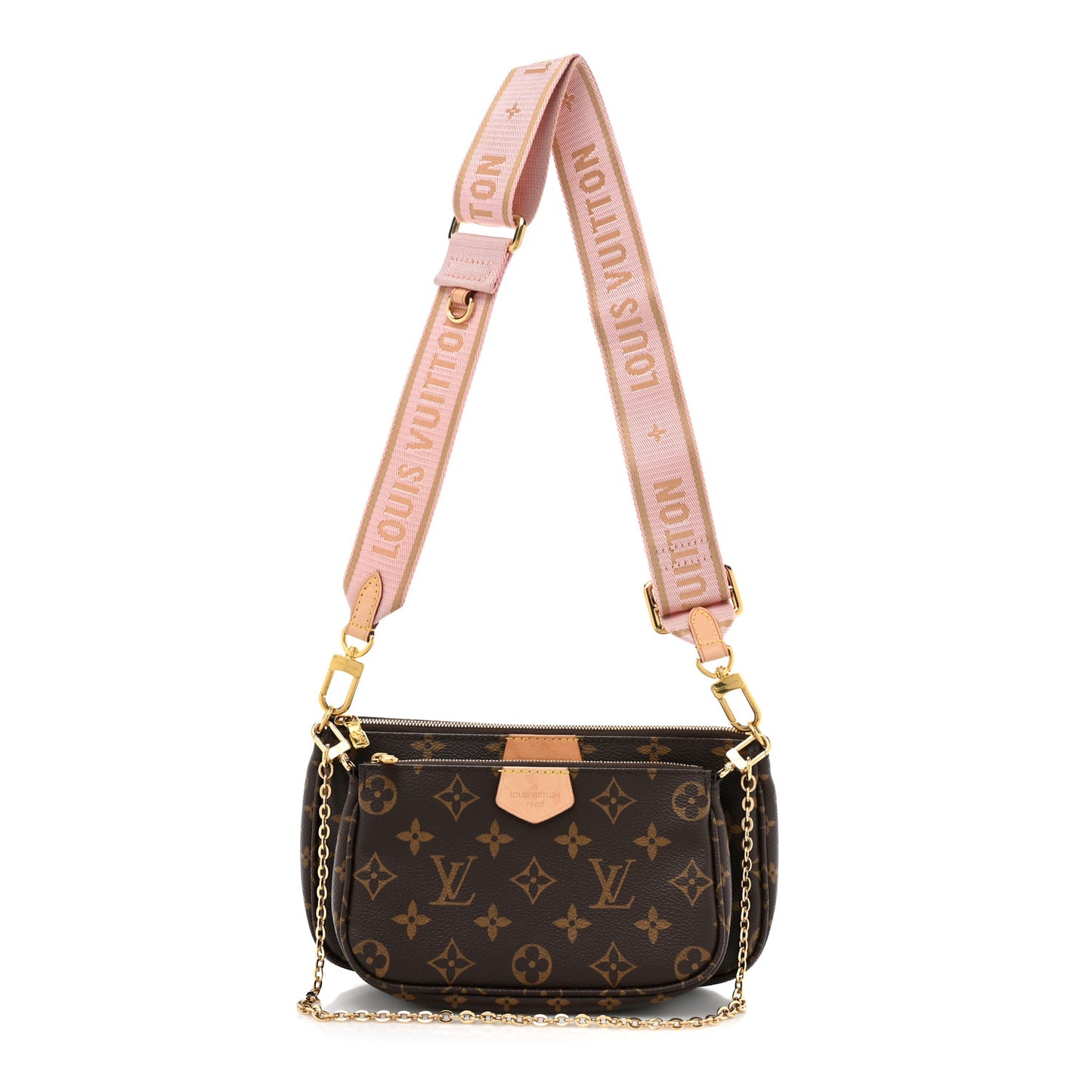 LOUIS VUITTON Monogram Multi Pochette Accessories Rose Clair