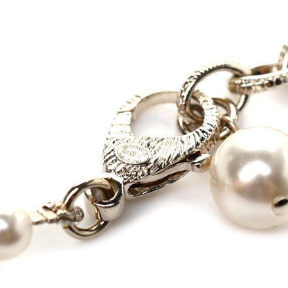 Chanel Pearl Crystal CC Camellia Short Necklace Gold 5 of 5