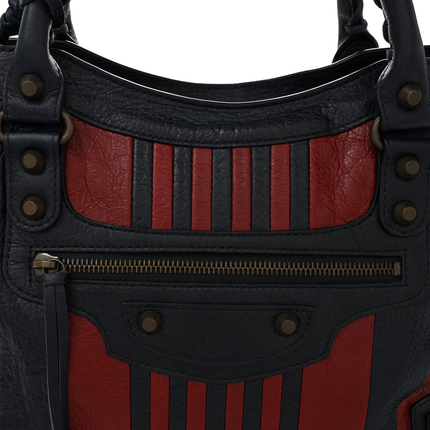 Cuir Arena Striped Classic Hardware City Bleu Nuit Rouge