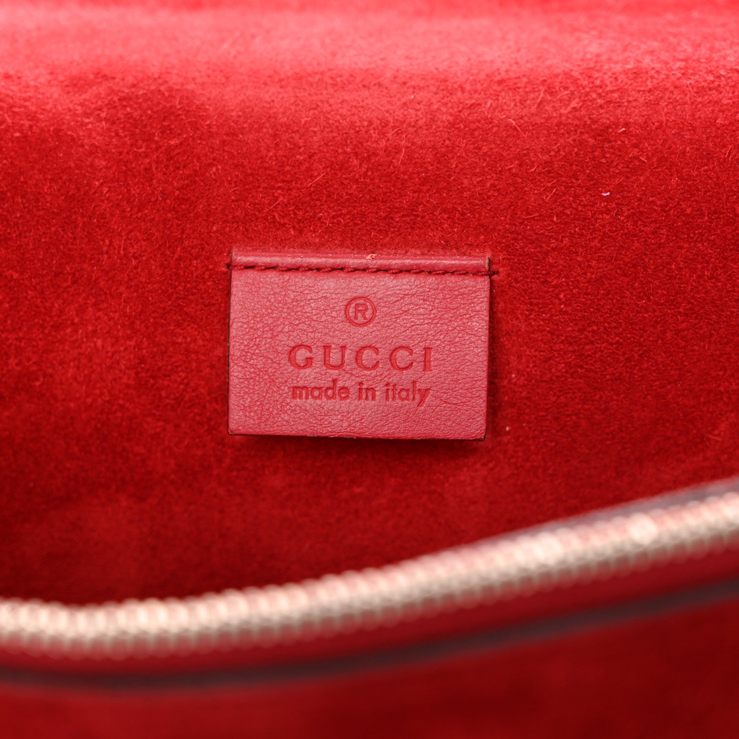 Gucci GG Supreme Monogram Suede Cudu Medium Dionysus Shoulder Bag Beige Ebony Vulcanic Red 6 of 18