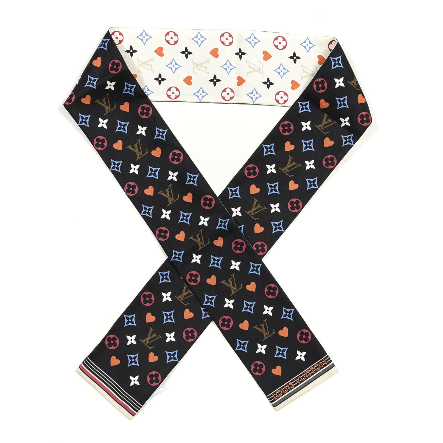Louis Vuitton Silk Game On Bandeau Black White 1 of 4