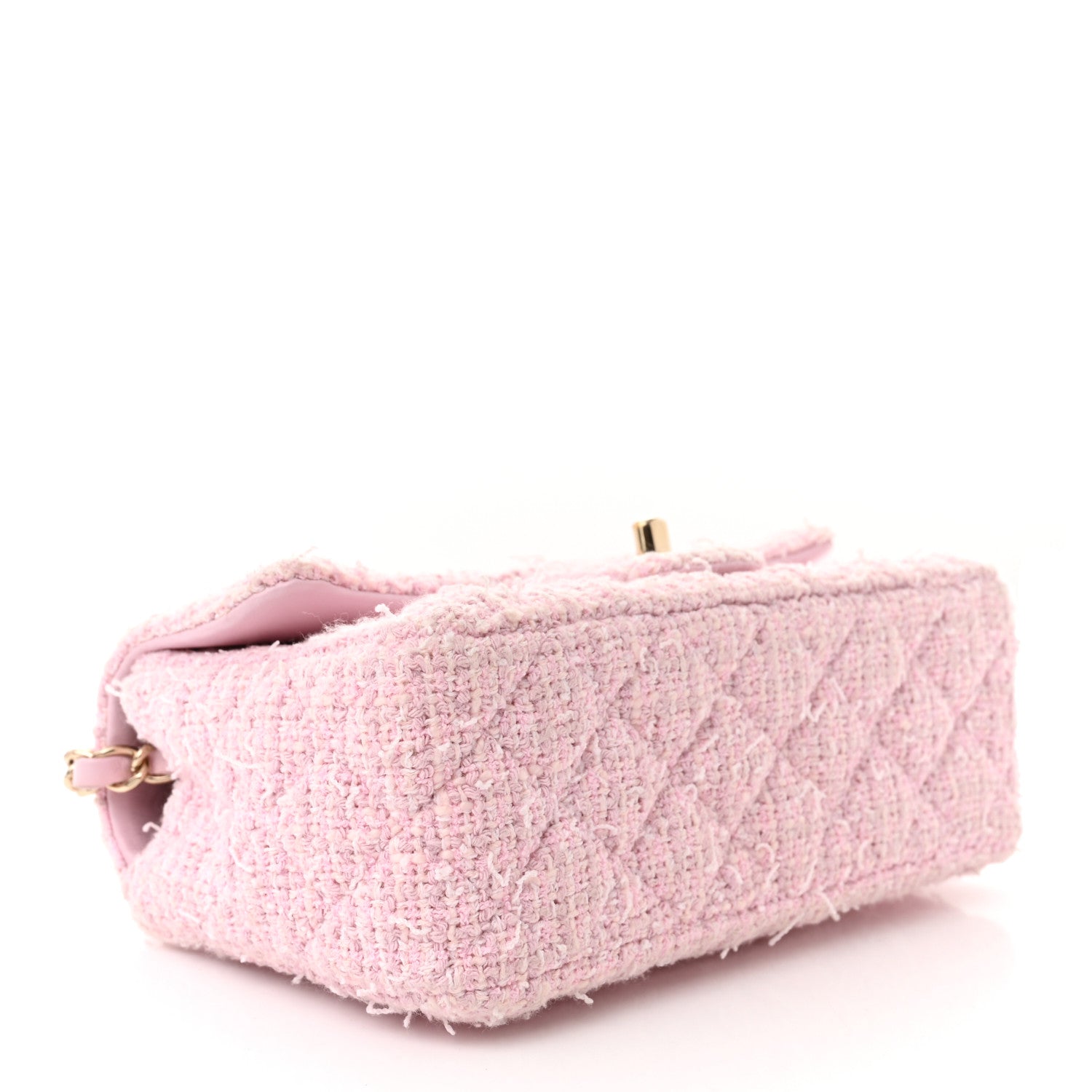 Chanel Tweed Quilted Mini Rectangular Flap Pink 4 of 10