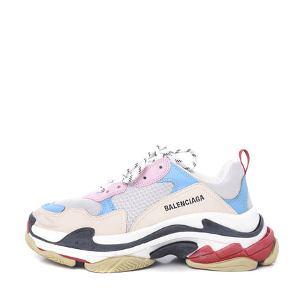 Balenciaga Fabric Mesh Womens Triple S Sneakers 36 White Blue Pink 1 of 13