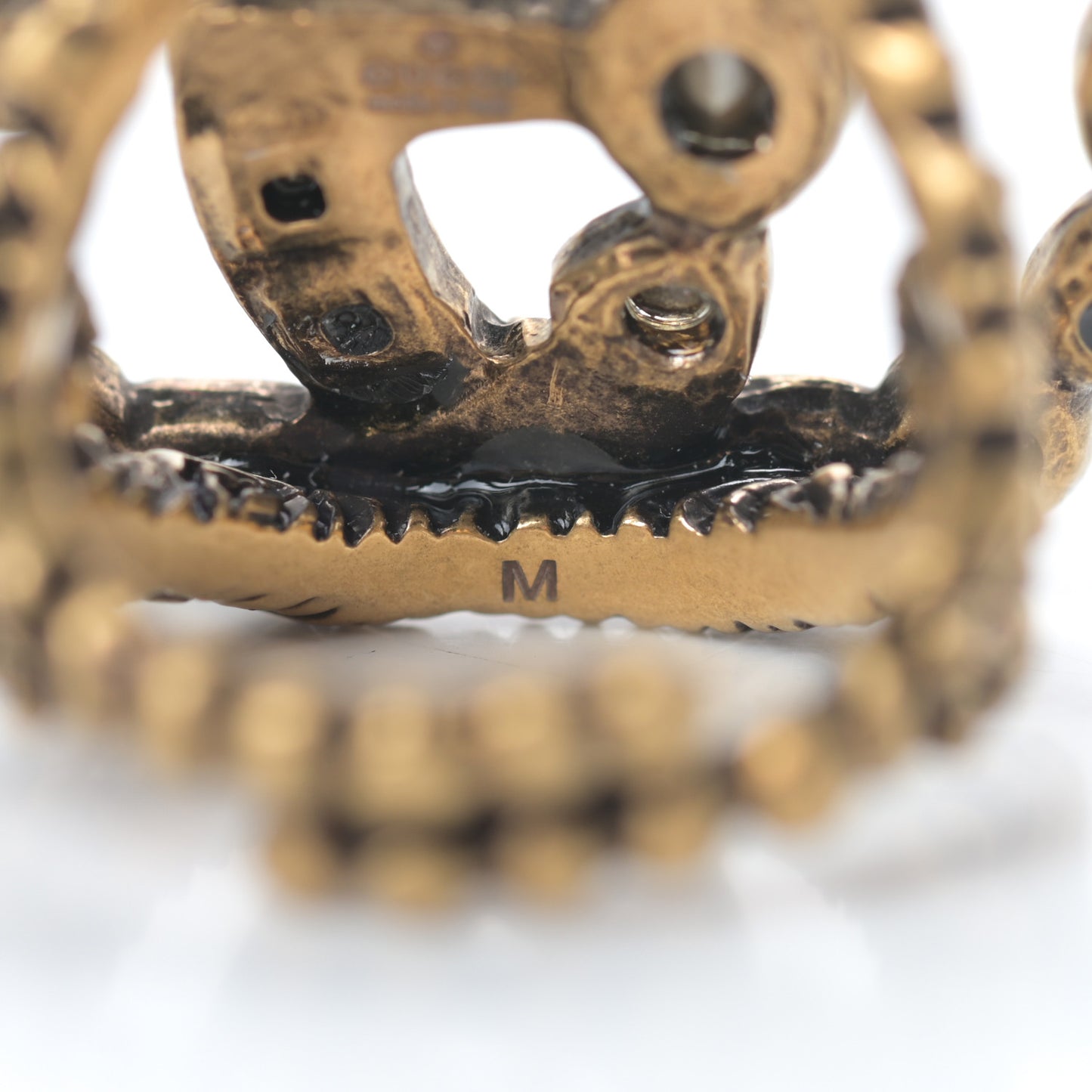 Crystal Double G Ring M Multicolor