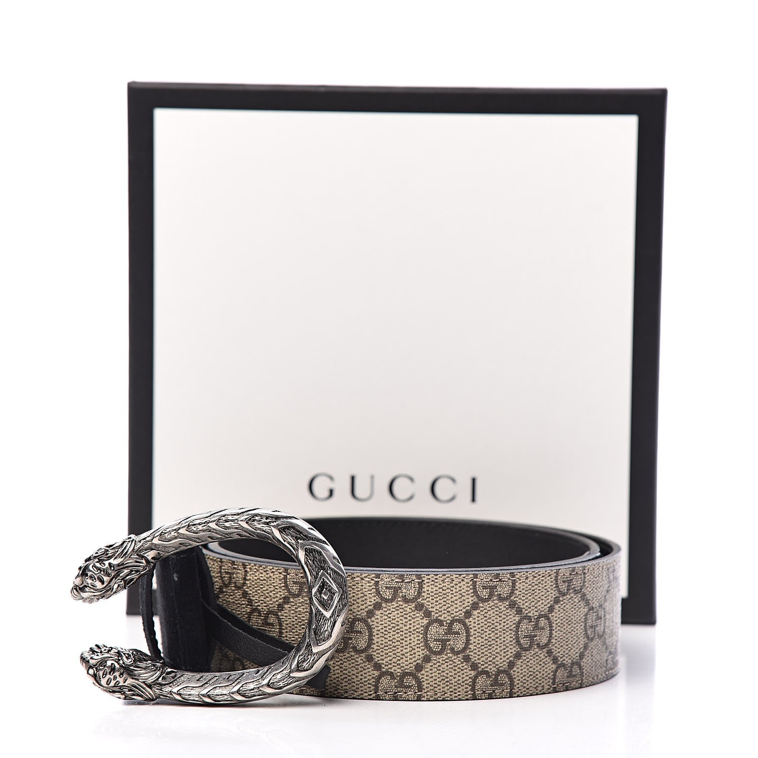 Gucci GG Supreme Monogram Suede Dionysus 40mm Belt 85 34 Beige Black 7 of 7