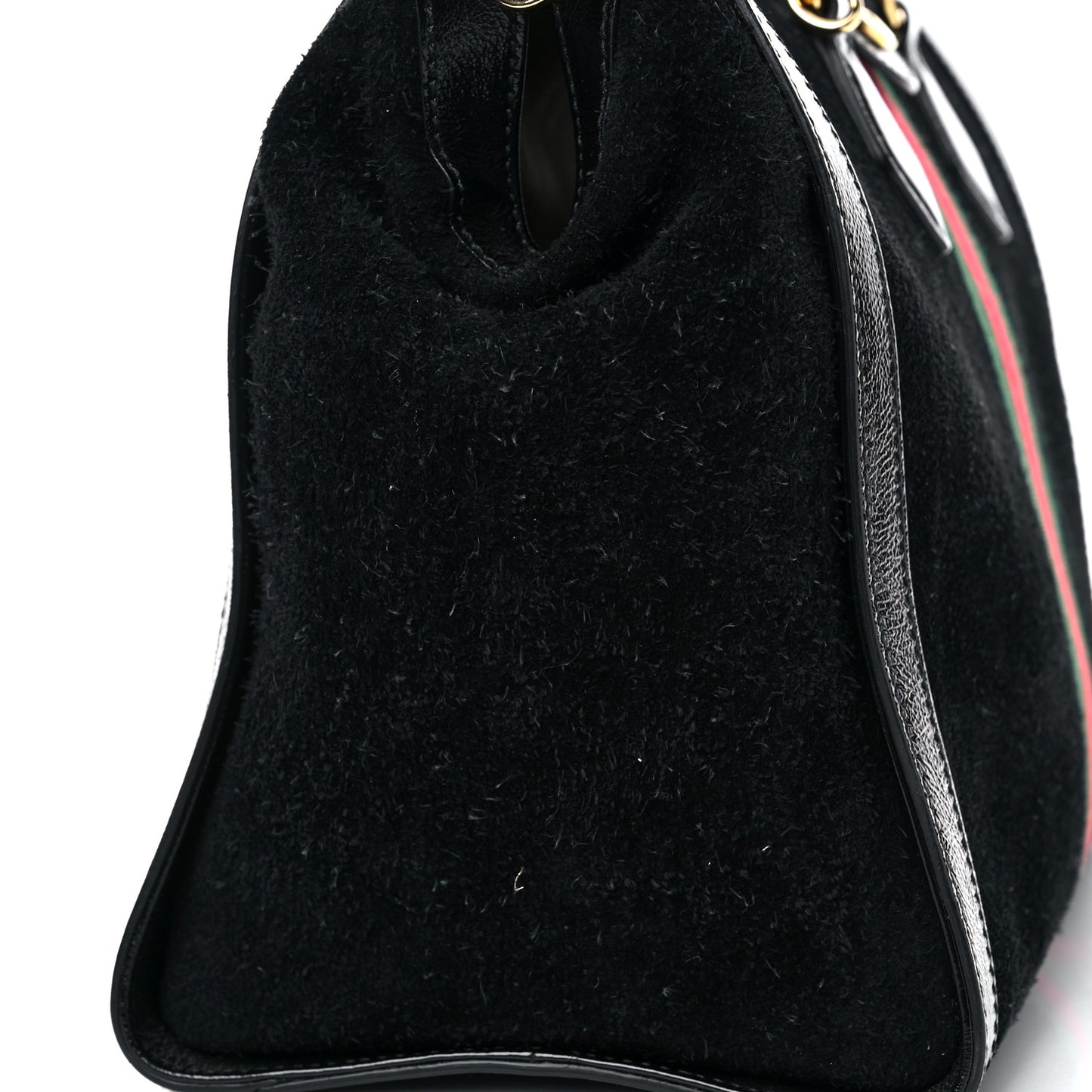 Suede Patent GG Web Medium Ophidia Tote Bag Black