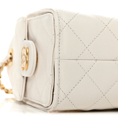 Chanel Caviar Quilted Mini Chanel 25 Handbag White 9 of 11