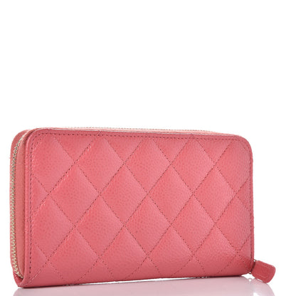 Chanel Caviar Quilted Small Zip Around Wallet Pink 3 of 9