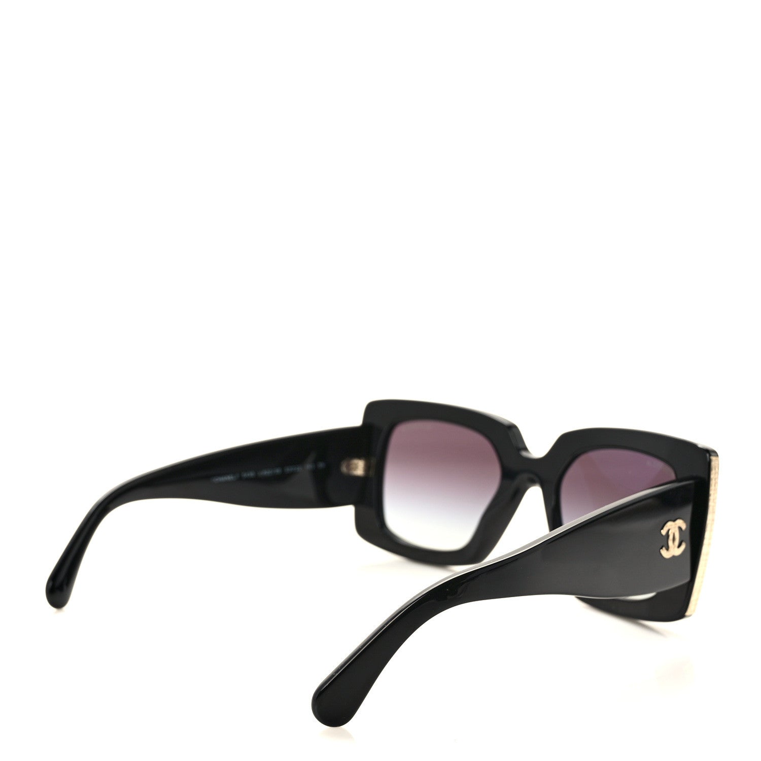 Chanel Acetate Rectangle Sunglasses 5435 Black 4 of 8