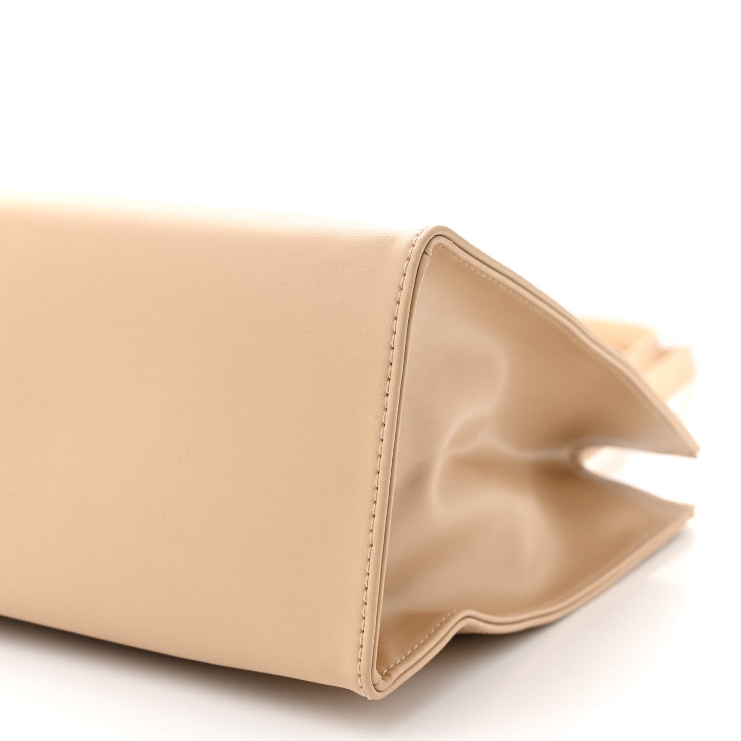 Vegan Leather Medium Shopping Bag Cream