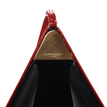 Saint Laurent Patent Pyramid Clutch Rouge 6 of 9