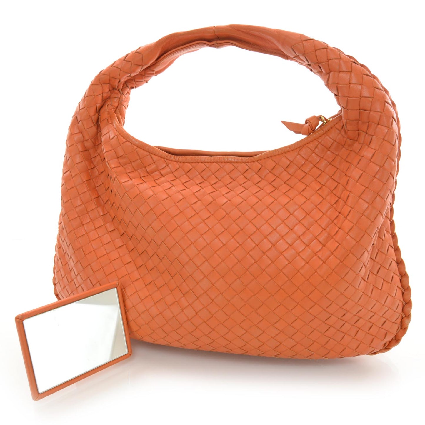 Nappa Intrecciato Medium Veneta Hobo Orange