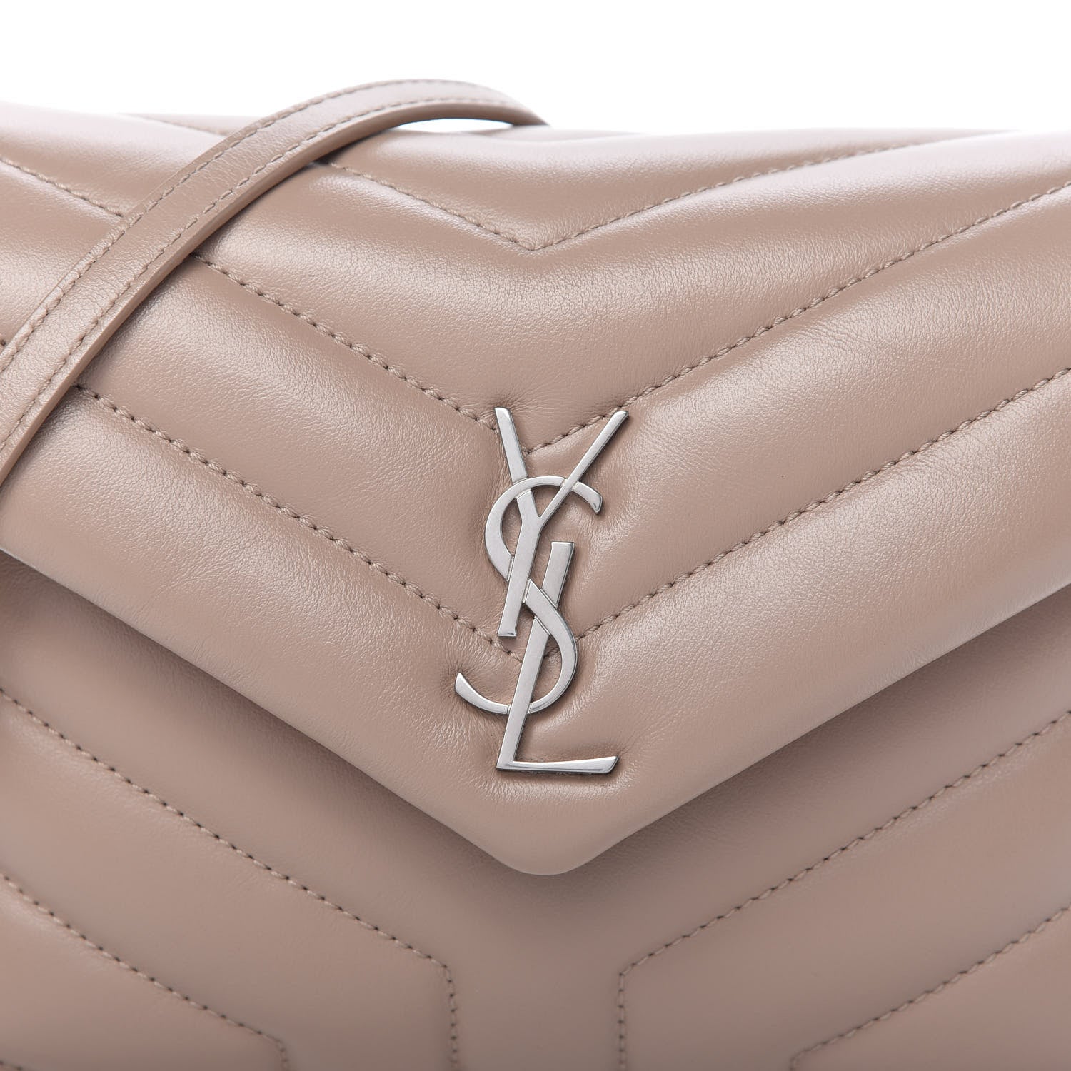 Saint Laurent Calfskin Y Quilted Monogram Toy Loulou Crossbody Bag Light Natural 10 of 10