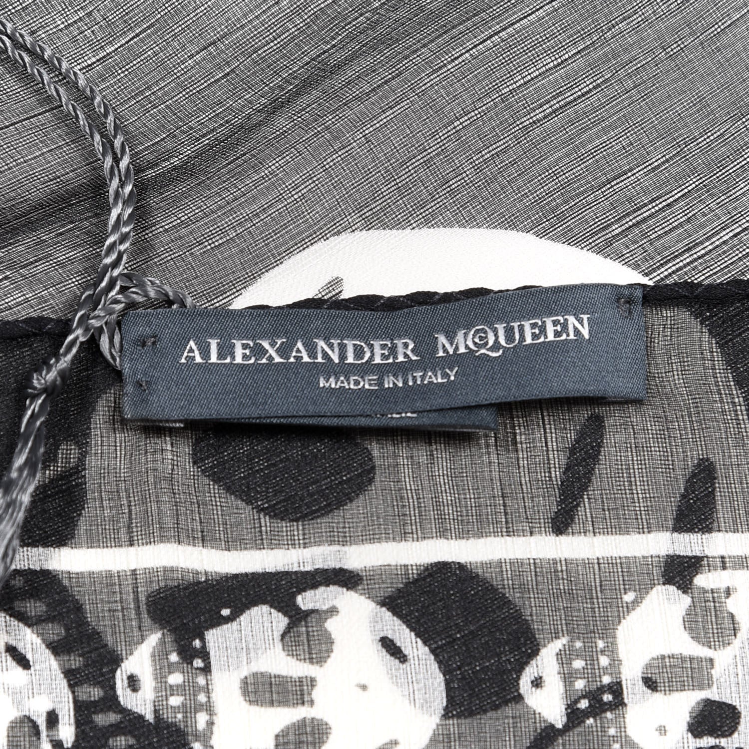 Alexander McQueen Silk Chiffon Skull Scarf Black Ivory 3 of 3