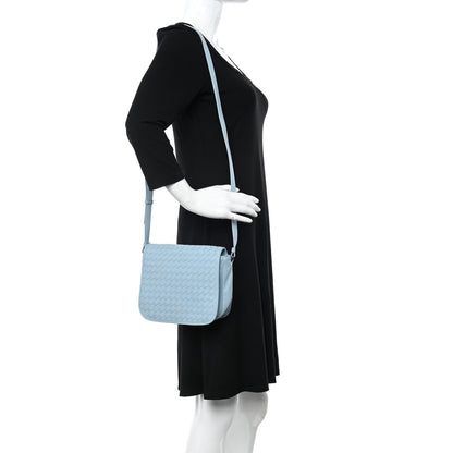 Bottega Veneta Nappa Intrecciato Flap Crossbody Light Blue 2 of 9