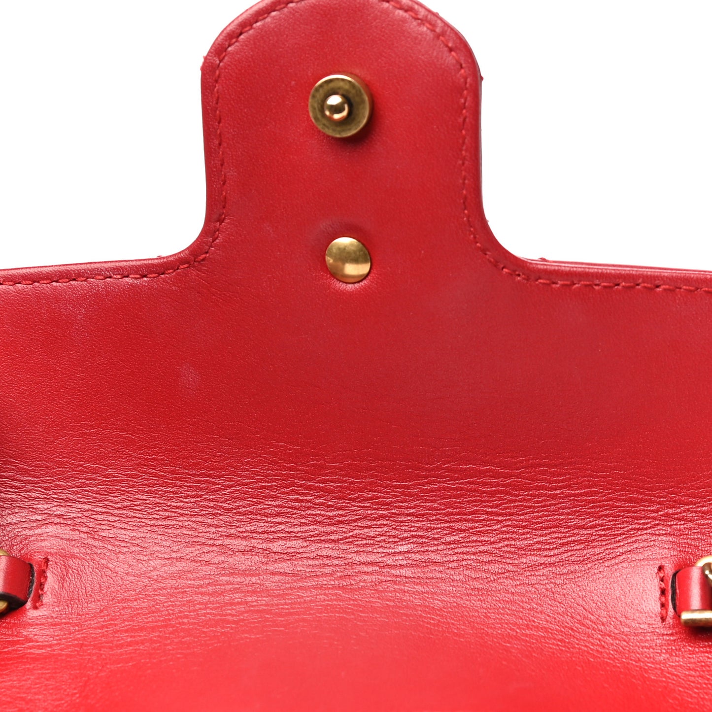 Calfskin Matelasse Super Mini GG Marmont Shoulder Bag Hibiscus Red