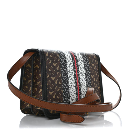 Burberry E-Canvas Monogram Stripe Small TB Bag Bridle Brown 3 of 9